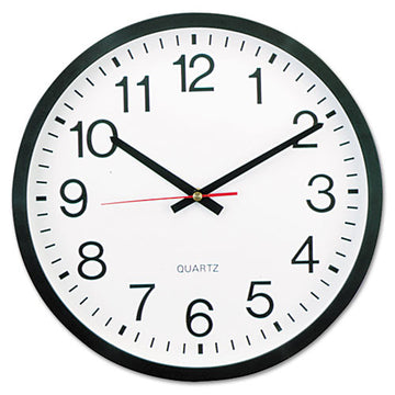 Universal® Classic Round Wall Clock, 12.63" Overall Diameter, Black Case, 1 Aa (sold Separately) freeshipping - TVN Wholesale